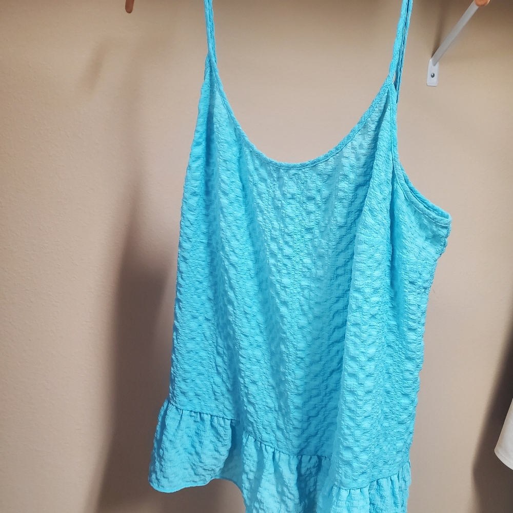 Lilly Pulitzer blue ruffled hem top size L